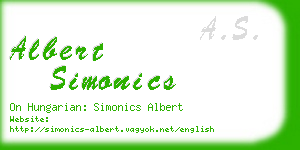 albert simonics business card